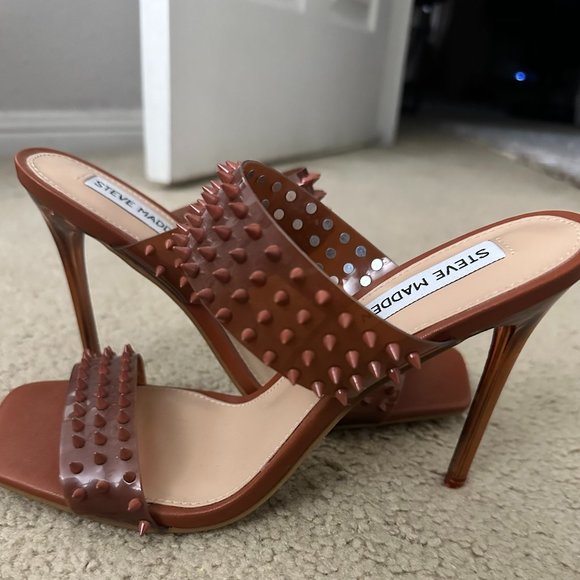 Steve Madden Shoes - Brand-new Steve Madden Brown Clear Spike Heels size 7 1/2